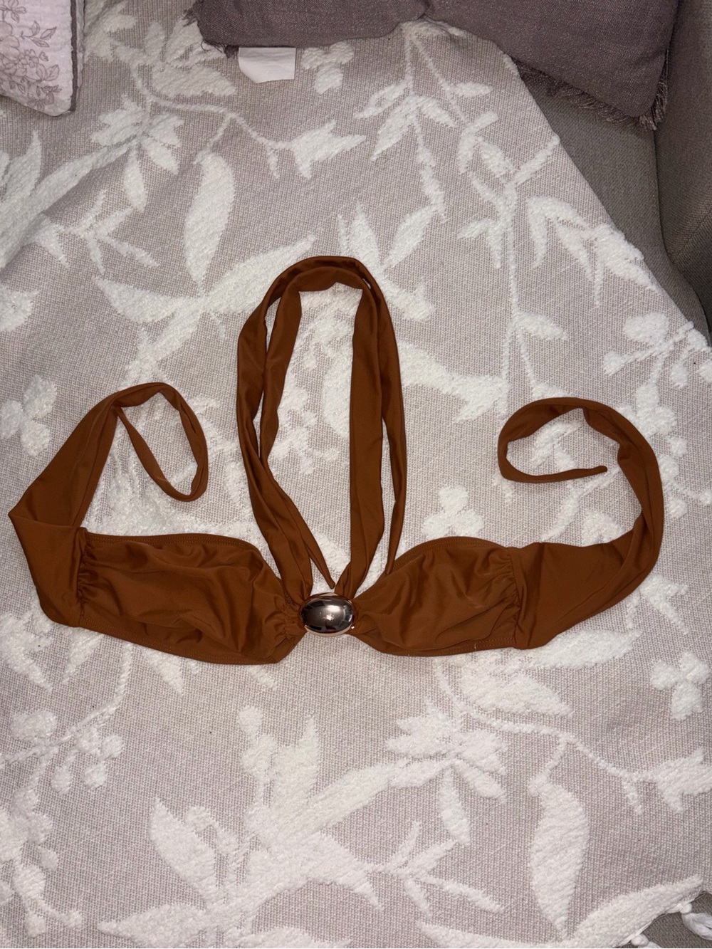MUSERA Brown Halter Bikini Top 🤎
